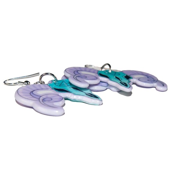 3/$25 Pentagram Ram Head Pastel Goth Earrings hypoallergenic nickel free 925‎ - Picture 3 of 3